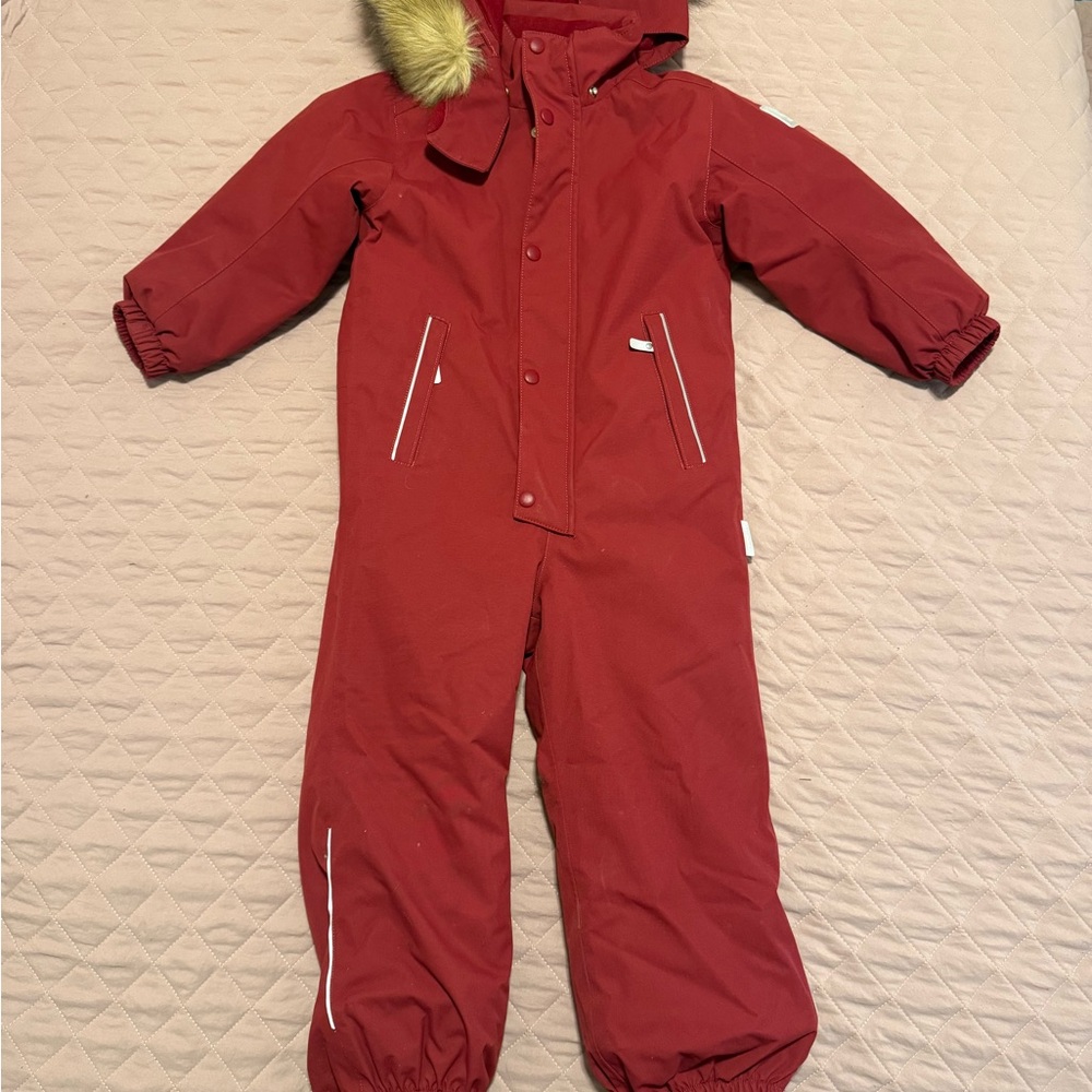 Reima Kids Red Snowsuit with Faux Fur Trim